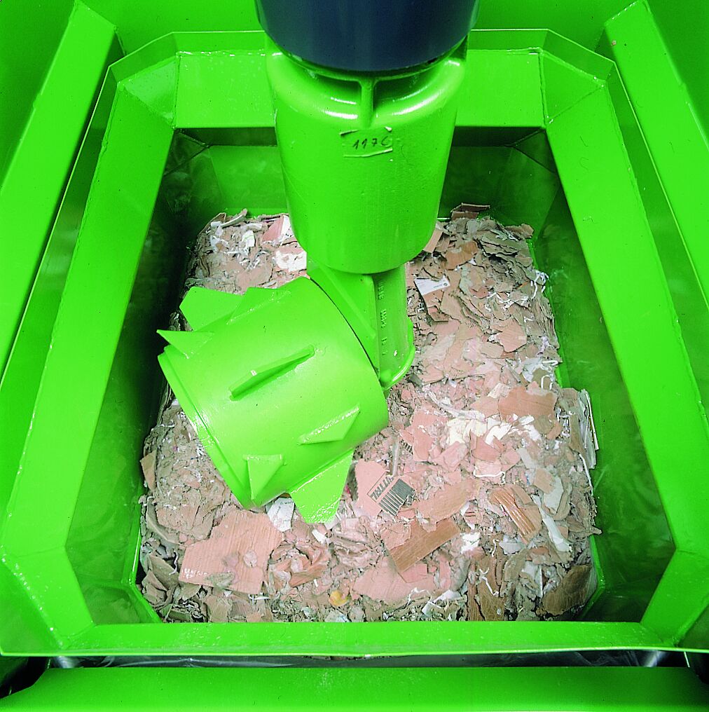 PS800 Roto Compactor with compacted waste - Kenburn